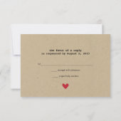 Simpe Coeur Mariage RSVP (Dos)