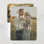 Simpe Modern Handwriting Wedding Photo Bedankkaart (Voorkant / Achterkant)