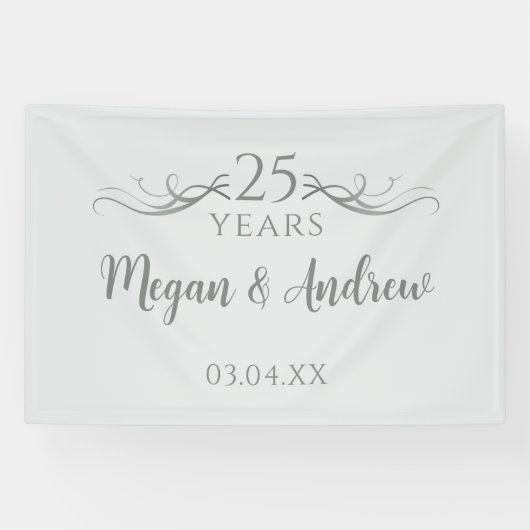 Simpel aangepast script 25e trouwdag spandoek (Horizontaal)