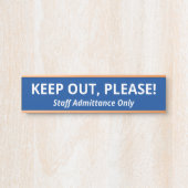 Simpel: "Blijf weg, alsjeblieft!" Deurbordje (Voorkant)