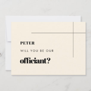 Simpel chic Wil je onze officiant card zijn Kaart