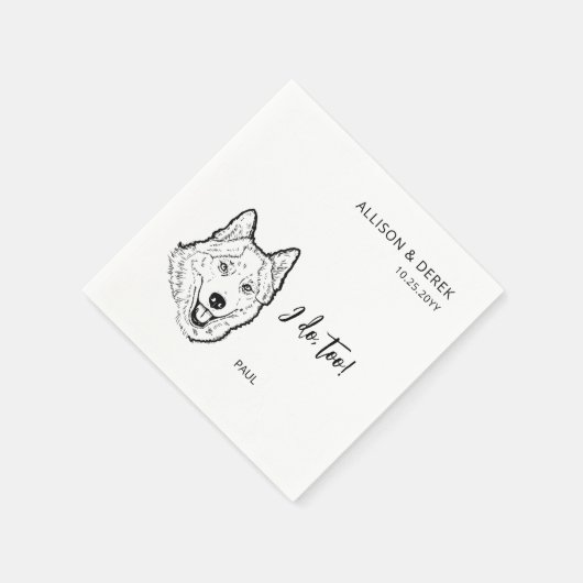 Simpel doe ik ook hond Siberische Husky bruiloft Servet (Hoek)