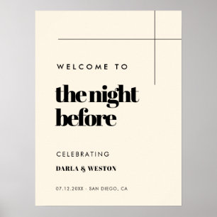 Simpel, elegant & chic Welkom bij de avond voor he Poster