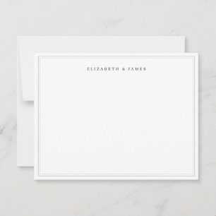 Simpel Elegant Modern Dubbele Rand Koppel Notitiekaartje
