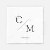 Simpel Elegant Monogram Wit Servet (Voorkant)