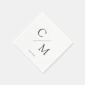 Simpel Elegant Monogram Wit Servet (Hoek)