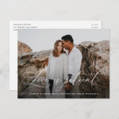 Simpel Elegant Script Liefde is Geduldig Uitstel Aankondigingskaart (Voorkant / Achterkant)