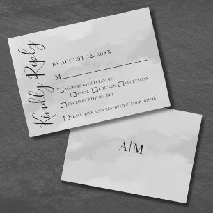 Simpel Elegante Aquarel Huwelijks RSVP-reactiekaar RSVP Kaartje