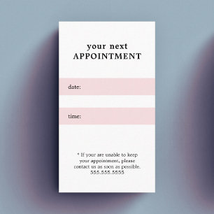 Simpel Elegante Roze Witte Schoonheidsafspraak Afsprakenkaartje