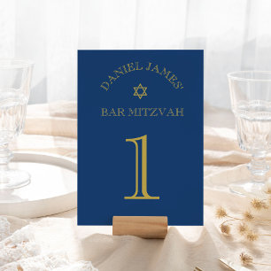 Simpel Elegante Ster Bar Mitswa Groot Tafelnummer