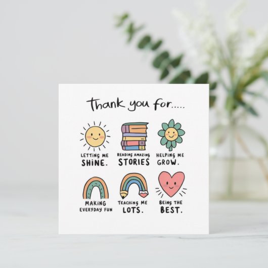 Simpel en mooi bedankkaart (Staand voorkant)