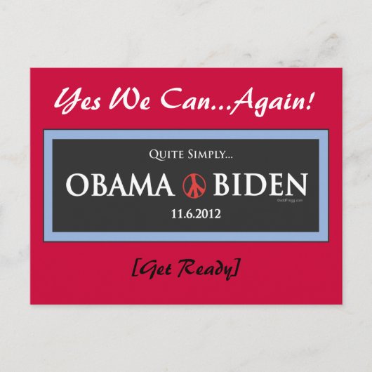 Simpel gezegd OBAMA BIDEN 2012 Briefkaart (Voorkant)
