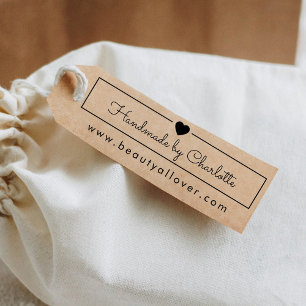 Simpel, handschrift, "Handgemaakt door 🖤" Rubberstempel