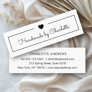 Simpel, handschrift, "Handgemaakt" Mini Visitekaar Visitekaartje