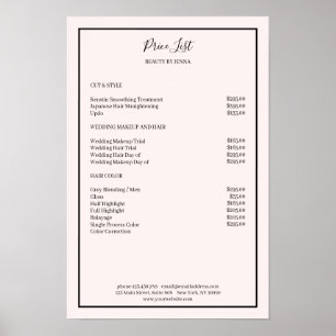 Simpel Lightroze Black Price List Poster