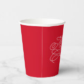 Simpel Minimaal Modern Wit Rood Kerstmis Papieren Bekers (Rechts)