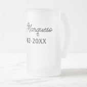 simpel minimaal monogram: matglas bierpul (Voorkant rechts)