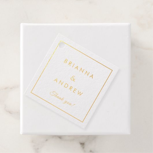 Simpel, minimale folie folie bedankjes labels (Met doos)