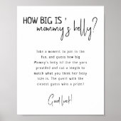 Simpel Modern Neutraal Hoe groot is de buik van ma Poster (Voorkant)