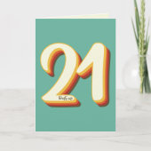 Simpel Moderne Retro Groovy 21e Verjaardag Kaart (Voorkant)