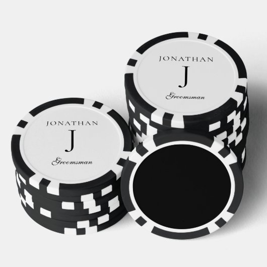 simpel monogram groomsman elegant script poker chips (Opstapeling)
