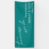 Simpel Morgen doen we repetitie diner Blauwgroen Spandoek (Verticaal)