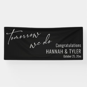 Simpel Morgen doen we repetitie diner zwart Spandoek