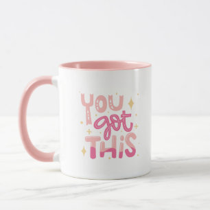 Simpel Schattig Je Kan Het Aan Motivatie Roze Mok