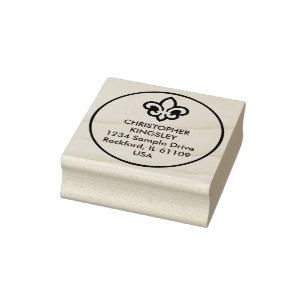 Simpel Symbool / Icoon - fleur-de-lis / LELIE + id Rubberstempel