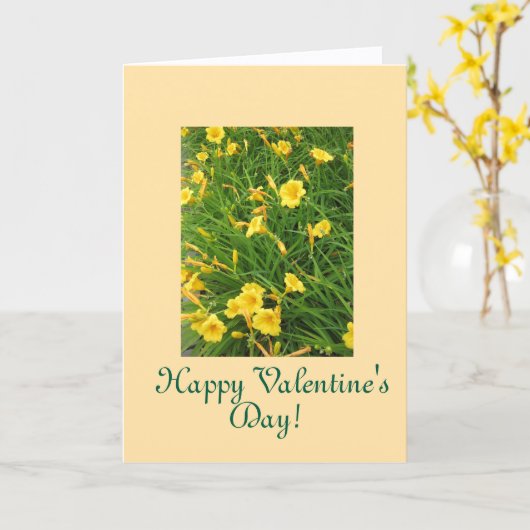 Simpel, vrolijk & kleurrijk, Valentijnskaart  Kaart (Gele Bloem)