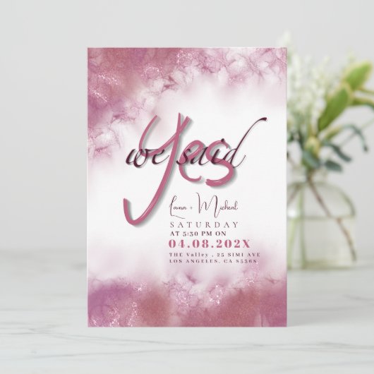 Simpel We Zeiden Ja Aangepaste Namen en Tekst Kaart (Staand voorkant)