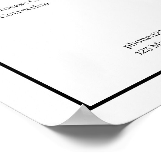 Simpel White — zwarte prijslijst Poster (Hoek)