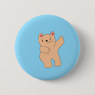 Simpele Angstige Beer Ronde Button 5,7 Cm