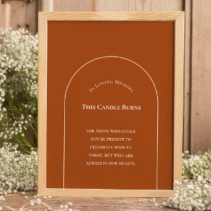 Simpele Boho Boog Terracotta Deze Kaars Brandt Poster