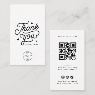 Simpele dank u voor uw bestelling QR Code Logo Visitekaartje