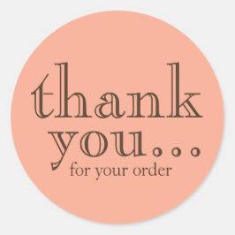 Simpele dank u voor uw bestelling zakelijke klant ronde sticker