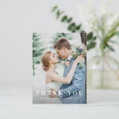 simpele foto en tekst bruiloft bedankt briefkaart (Staand voorkant)