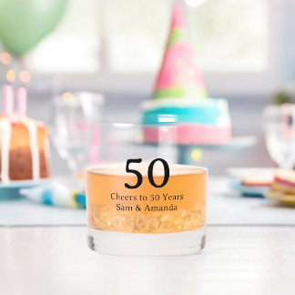 Simpele gepersonaliseerde 50ste verjaardag whisky glas