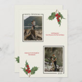 Simpele kleine kerst feestdagenkaart (Voorkant / Achterkant)