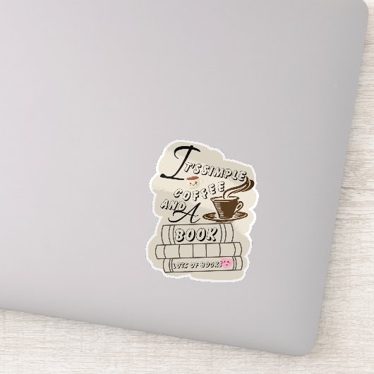 Simpele koffie en een boek sticker (Detail)