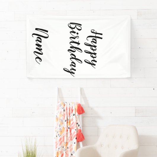 simpele minimale geboortedatum voeg jouw naam toe spandoek (Insitu)