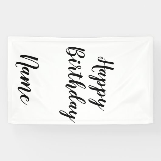 simpele minimale geboortedatum voeg jouw naam toe spandoek (Horizontaal)