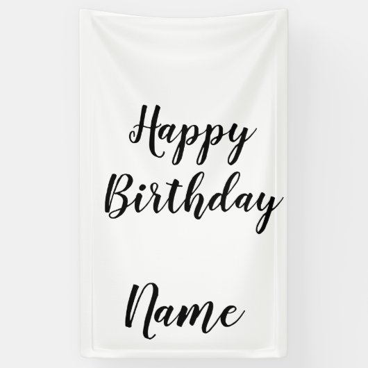 simpele minimale geboortedatum voeg jouw naam toe spandoek (Verticaal)