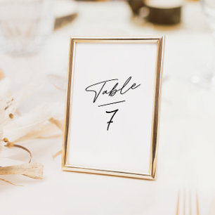 Simpele Minimalistische Kalligrafie Tafelnummer