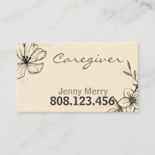 Simpele Roos Caregiver Business Card template Visitekaartje