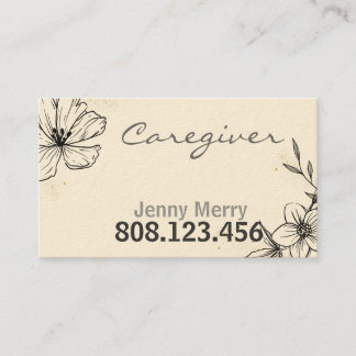 Simpele Roos Caregiver Business Card template Visitekaartje