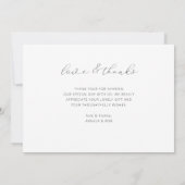 simpele script zwarte en witte trouwfoto bedankkaart (Achterkant)