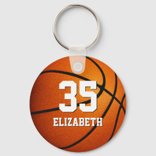 simpele sportmeisjes basketbalnummer sleutelhanger