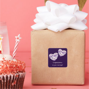 Simpele Twee Hartelijk Gefeliciteerd Met Je Trouwe Vierkante Sticker