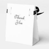 simpele zwarte en witte favoriete draagtas bedankdoosjes (Achterkant)